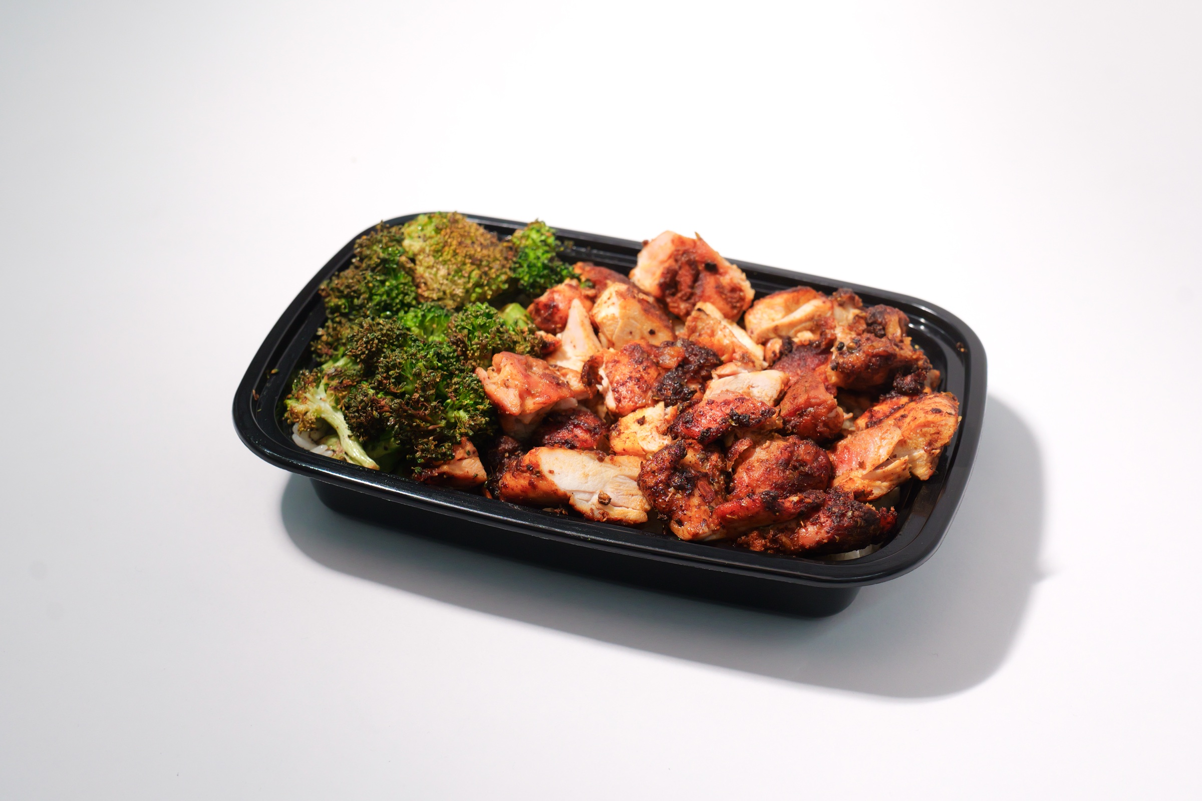 Big Chicken meal prep box with rice and broccoli